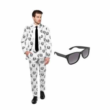 Verkleed stormtrooper print net heren pak maat (m) gratis zonnebril